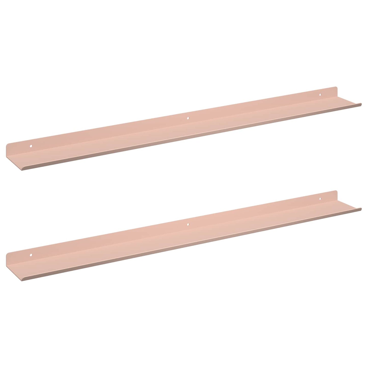 Schwebendes Regal Wandmontiert 2 pcs Rosa 80 x 9 x 2,5 cm Stahl