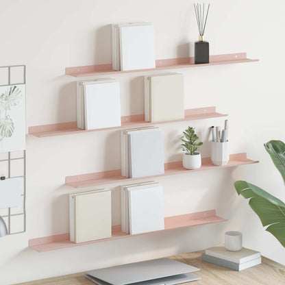 Schwebendes Regal Wandmontiert 4 pcs Rosa 80 x 9 x 2,5 cm Stahl