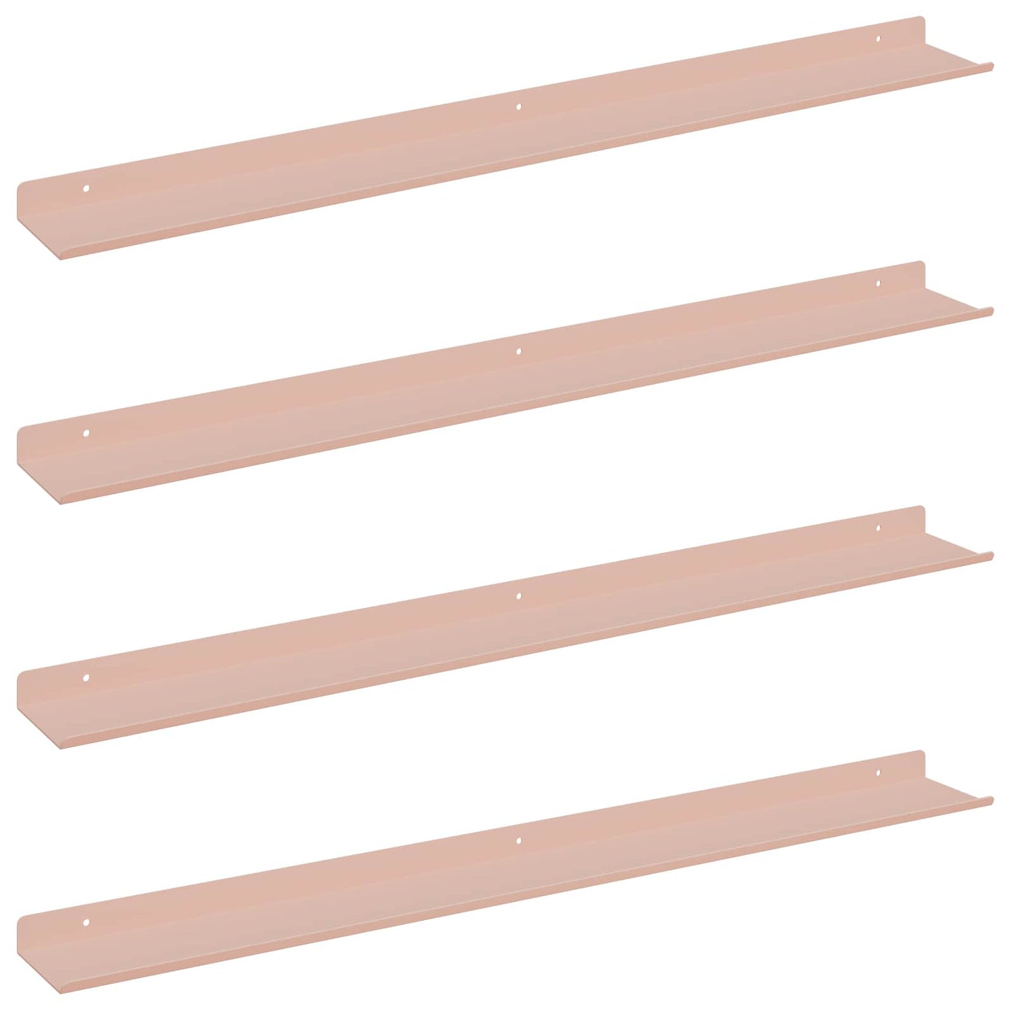 Schwebendes Regal Wandmontiert 4 pcs Rosa 80 x 9 x 2,5 cm Stahl