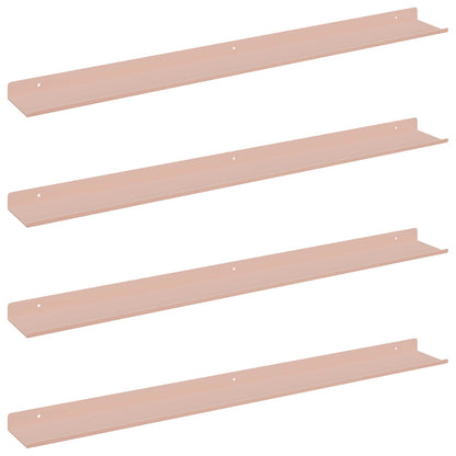Schwebendes Regal Wandmontiert 4 pcs Rosa 80 x 9 x 2,5 cm Stahl