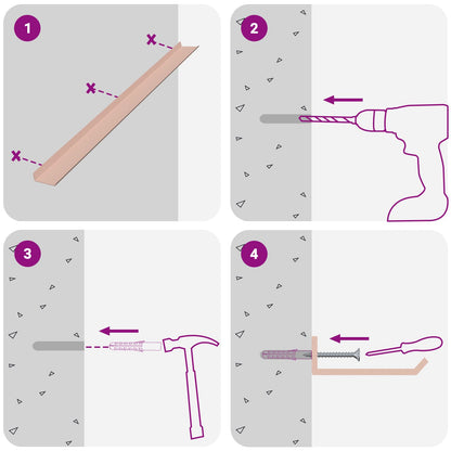 Schwebendes Regal 2 pcs Rosa 100 x 9 x 2,5 cm Stahl
