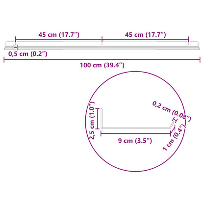 Schwebendes Regal 2 pcs Rosa 100 x 9 x 2,5 cm Stahl