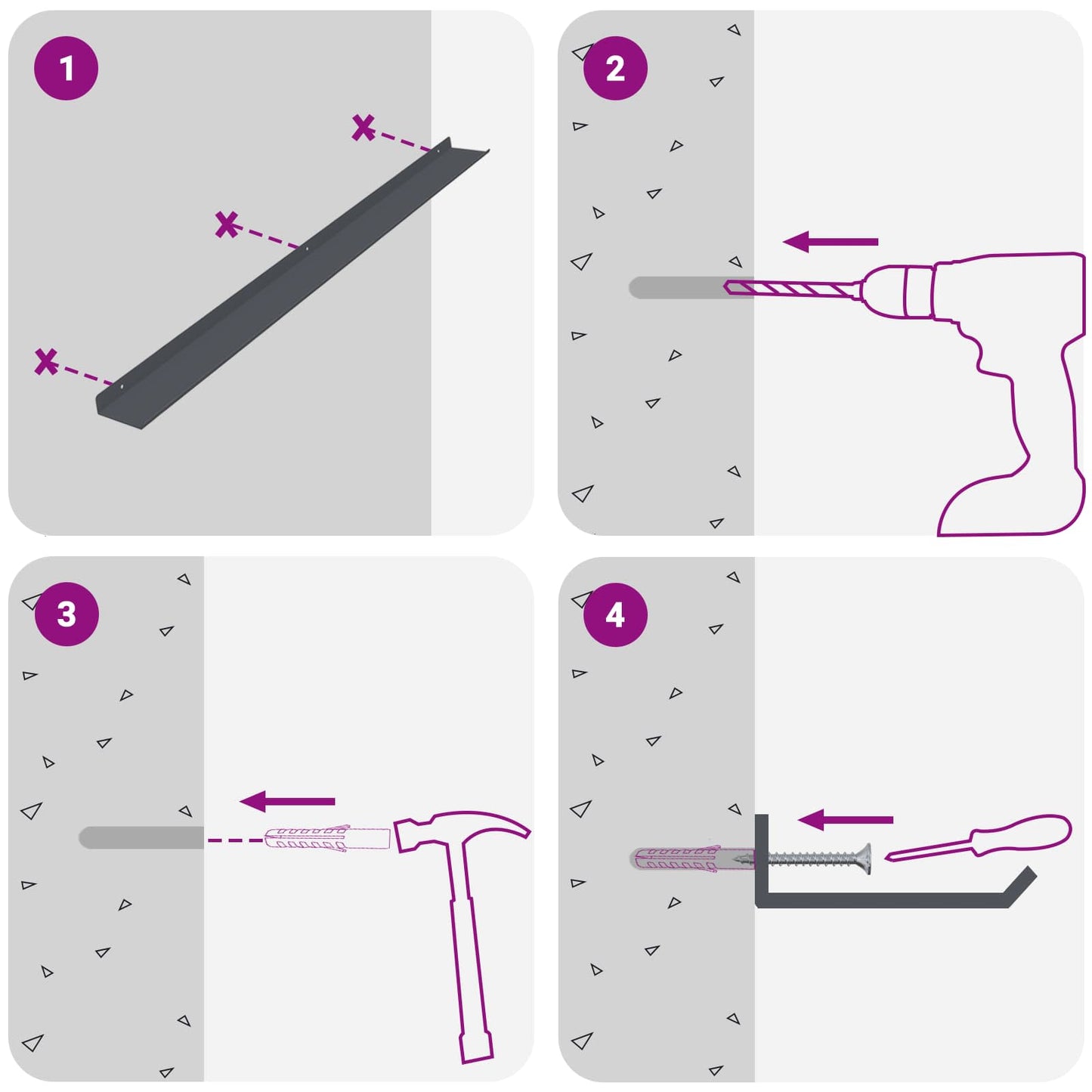 Schwebendes Regal 2 pcs Anthrazit 100 x 9 x 2,5 cm Stahl