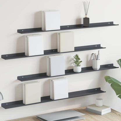 Schwebendes Regal 4 pcs Anthrazit 100 x 9 x 2,5 cm Stahl