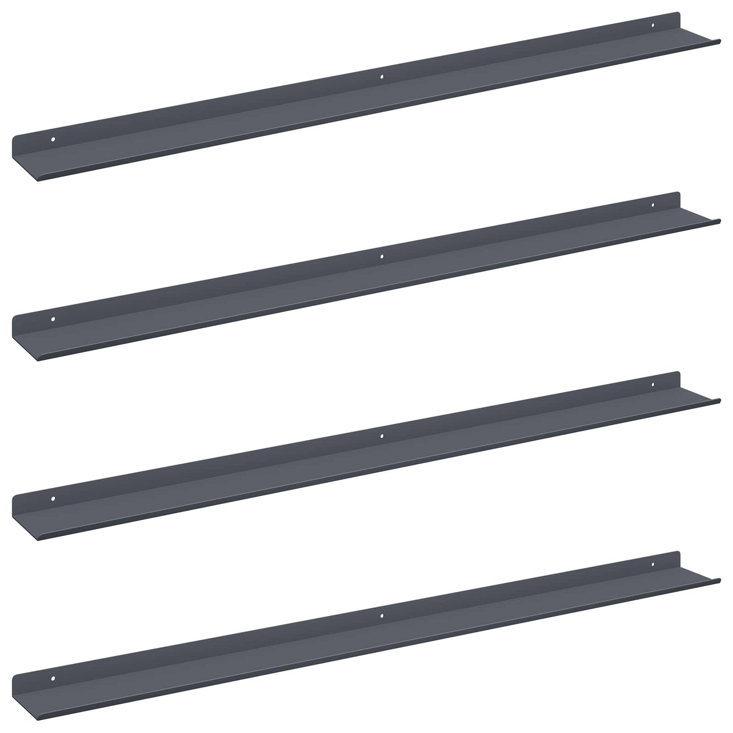 Schwebendes Regal 4 pcs Anthrazit 100 x 9 x 2,5 cm Stahl