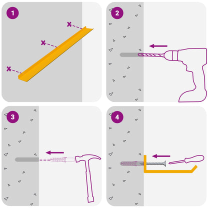 Schwebendes Regal 4 pcs Senfgelb 100 x 9 x 2,5 cm Stahl
