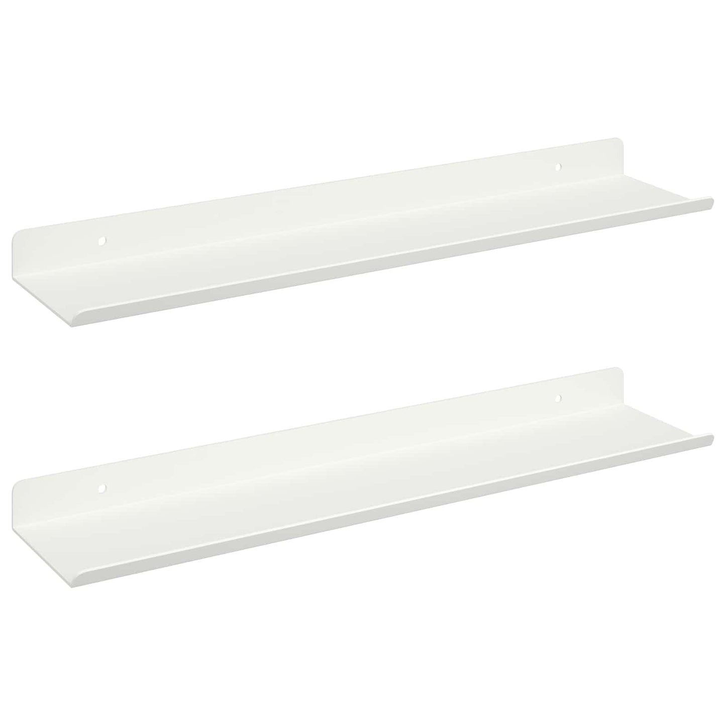 Schwebendes Regal 2 pcs Weiß 100 x 9 x 2,5 cm Stahl