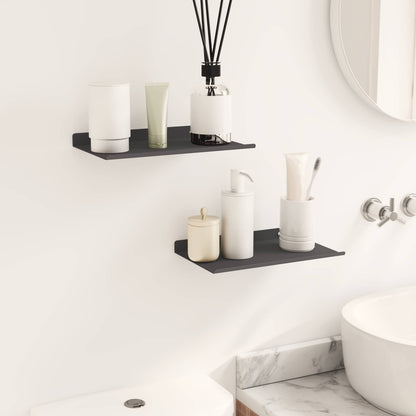 vidaXL Wandregal mit Regal 2 pcs Schwarz 30 x 17,5 x 2,5 cm