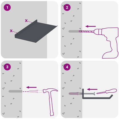 Schwebendes Regal 4 pcs Anthrazit 30 x 18 x 2,5 cm Stahl