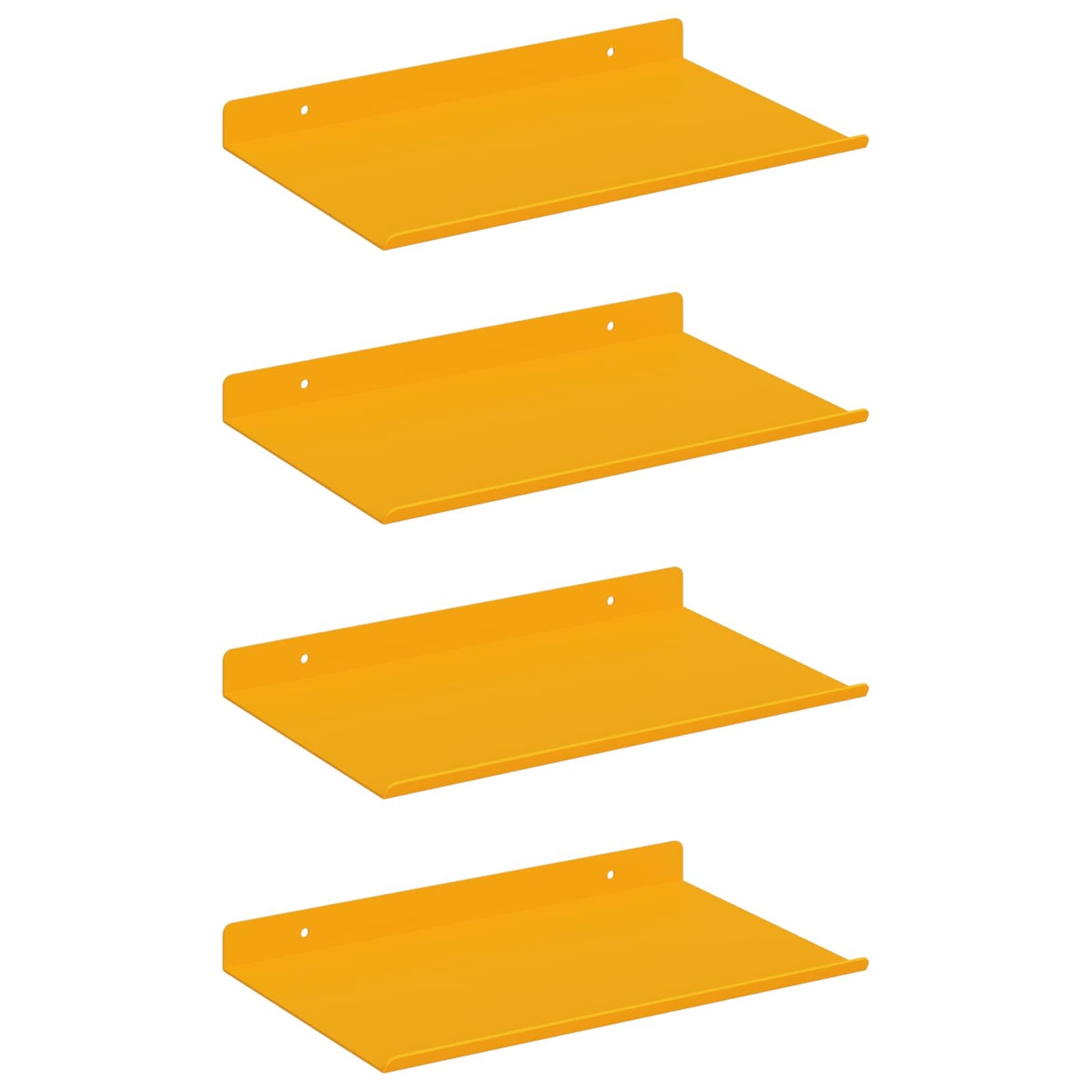 Schwebendes Regal 4 pcs Senfgelb 30 x 18 x 2,5 cm Stahl