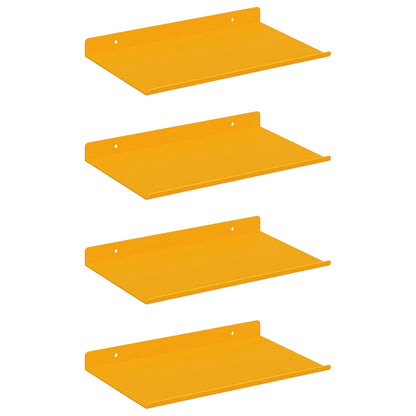 Schwebendes Regal 4 pcs Senfgelb 30 x 18 x 2,5 cm Stahl