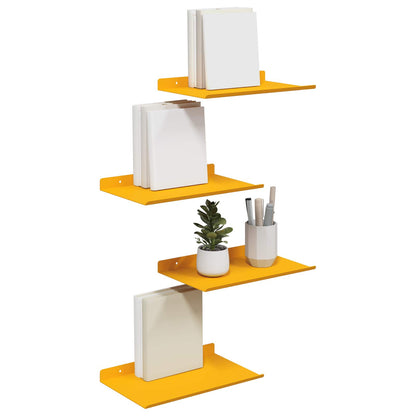 Schwebendes Regal 4 pcs Senfgelb 30 x 18 x 2,5 cm Stahl
