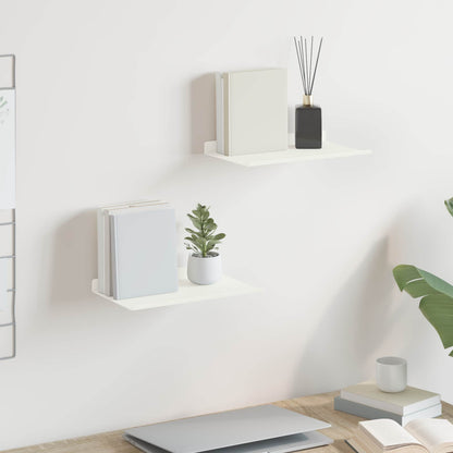 Schwebendes Regal 2 pcs Weiß 30 x 18 x 2,5 cm Stahl