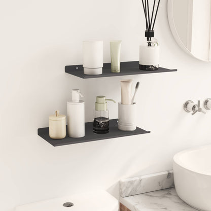 vidaXL Wandregal mit Regal 2 pcs Schwarz 40 x 17,5 x 2,5 cm