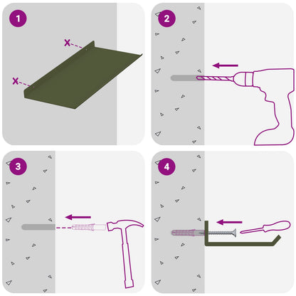 Schwebendes Regal 4 pcs Olive Grün 40 x 18 x 2,5 cm Stahl