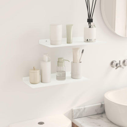 Schwebendes Regal 2 pcs Weiß 40 x 18 x 2,5 cm Stahl