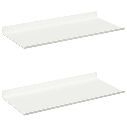 Schwebendes Regal 2 pcs Weiß 40 x 18 x 2,5 cm Stahl