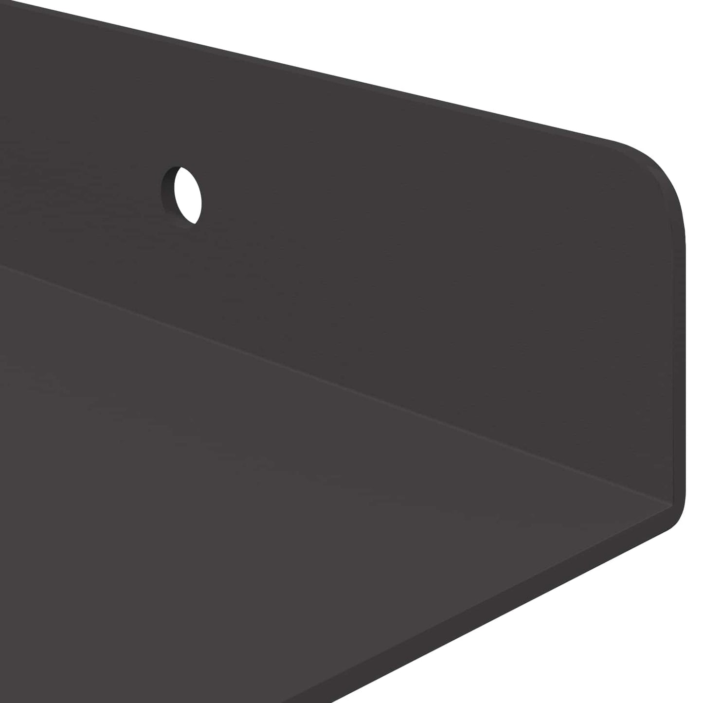 vidaXL Wandregal mit Regal Wandmontiert 2 pcs Schwarz 60 x 18 x 2,5 cm