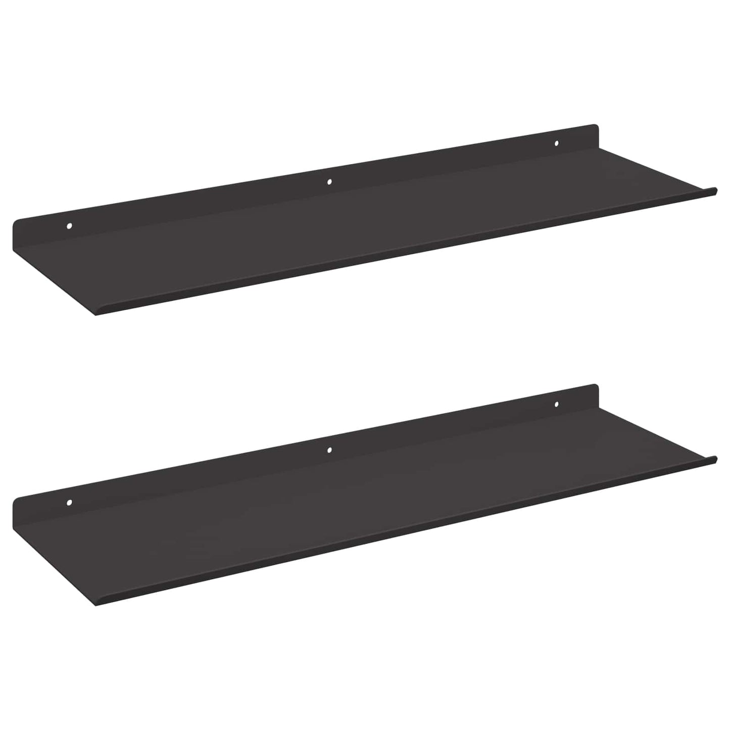 vidaXL Wandregal mit Regal Wandmontiert 2 pcs Schwarz 60 x 18 x 2,5 cm