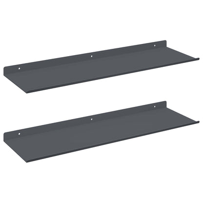 Schwebendes Regal 2 pcs Anthrazit 60 x 18 x 2,5 cm Stahl