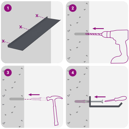 Schwebendes Regal 2 pcs Anthrazit 80 x 18 x 2,5 cm Stahl