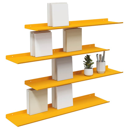 Schwebendes Regal 4 pcs Senfgelb 80 x 18 x 2,5 cm Stahl