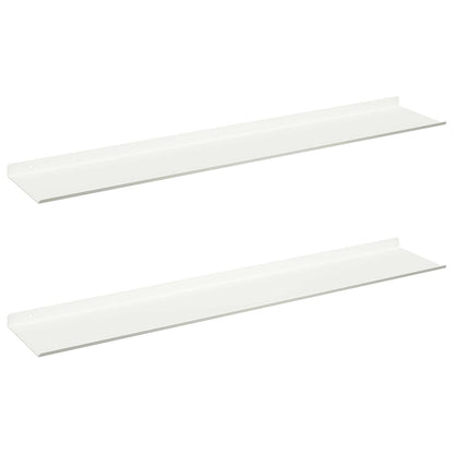 Schwebendes Regal 2 pcs Weiß 100 x 18 x 2,5 cm Stahl