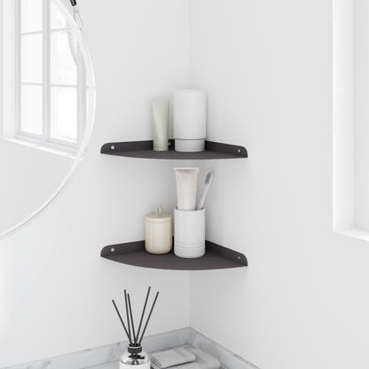 vidaXL Wandregal mit Regal mit Speicher 2 pcs Schwarz 24 x 24 x 2 cm