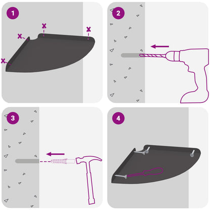 Wandregal mit Regal mit Speicher 2 pcs Schwarz 30 x 30 x 2 cm