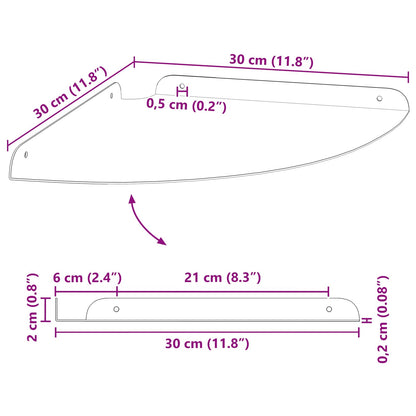 Wandregal mit Regal mit Speicher 2 pcs Schwarz 30 x 30 x 2 cm