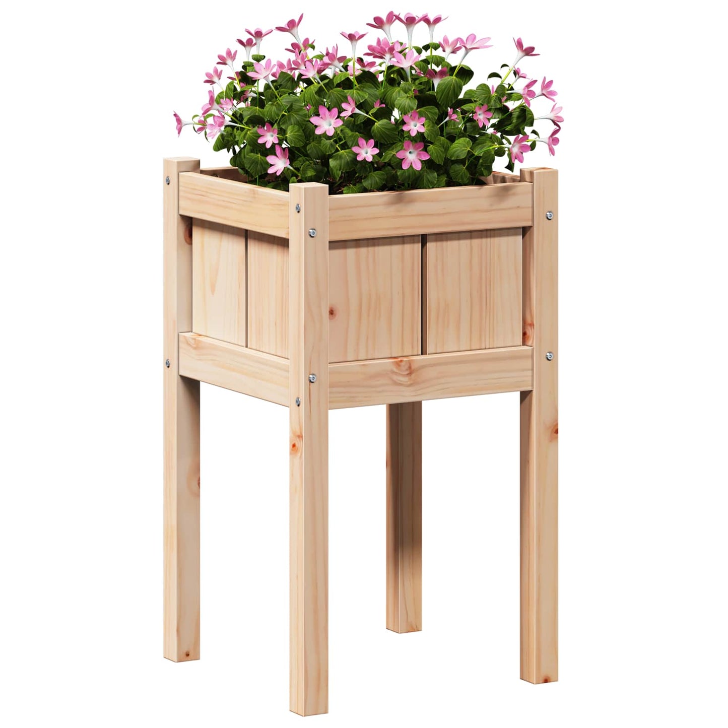 vidaXL Garten-Pflanzgefäß Natur 40 x 40 x 70 cm Massives Kiefernholz