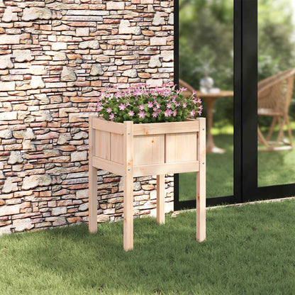 vidaXL Garten-Pflanzgefäß Natur 50 x 50 x 70 cm Massives Kiefernholz