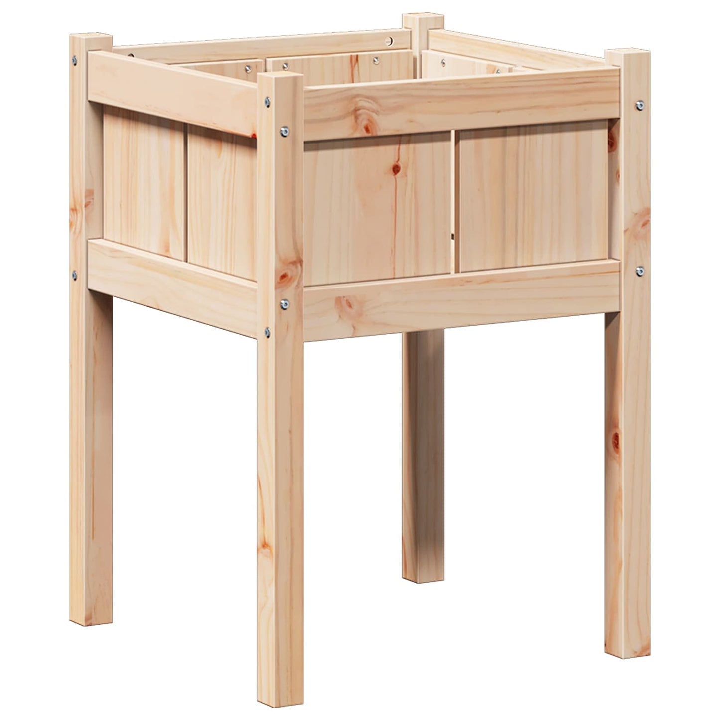 vidaXL Garten-Pflanzgefäß Natur 50 x 50 x 70 cm Massives Kiefernholz