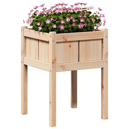 vidaXL Garten-Pflanzgefäß Natur 50 x 50 x 70 cm Massives Kiefernholz