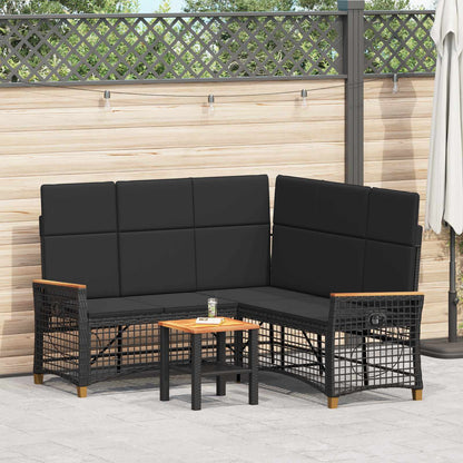 Garten Liegesofa Set Schwarz 164 x 164 x 112 cm Poly-Rattan