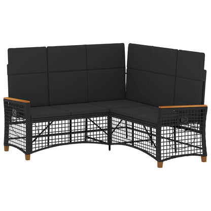 Garten Liegesofa Set Schwarz 164 x 164 x 112 cm Poly-Rattan