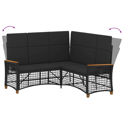 Garten Liegesofa Set Schwarz 164 x 164 x 112 cm Poly-Rattan