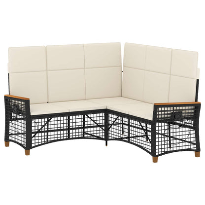 Garten Liegesofa Set Schwarz und Cremeweiß 164 x 164 x 112 cm