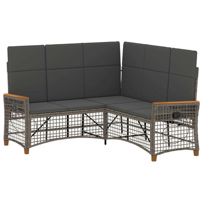 Garten Liegesofa Set Grau und Dunkelgrau 164 x 164 x 112 cm
