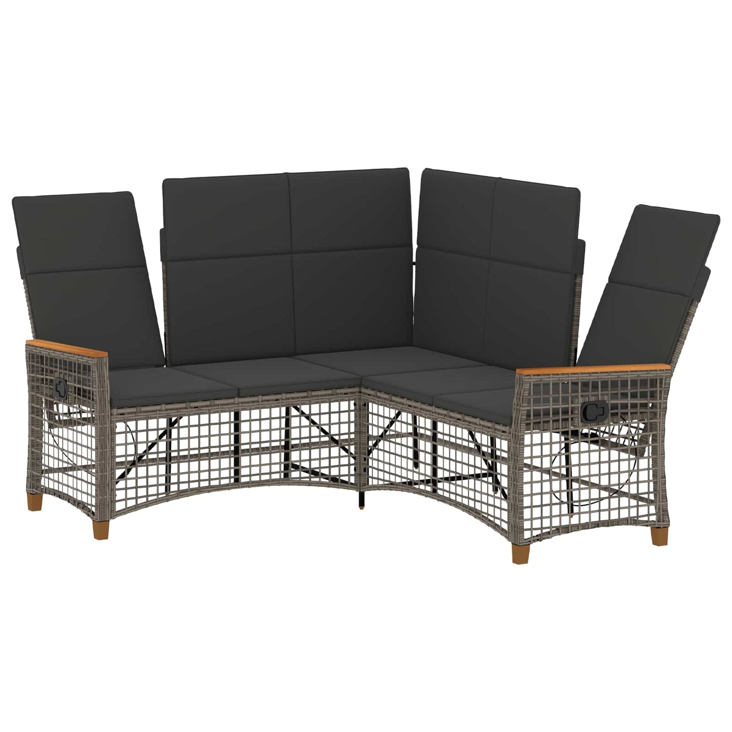 Garten Liegesofa Set Grau und Dunkelgrau 164 x 164 x 112 cm