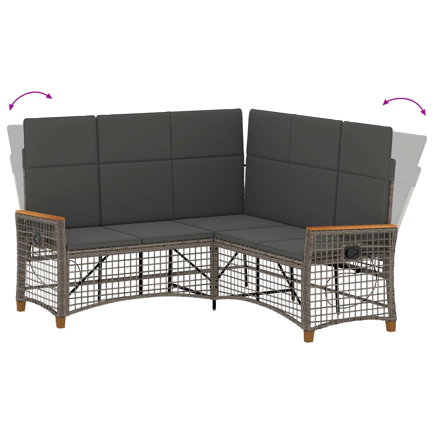 Garten Liegesofa Set Grau und Dunkelgrau 164 x 164 x 112 cm
