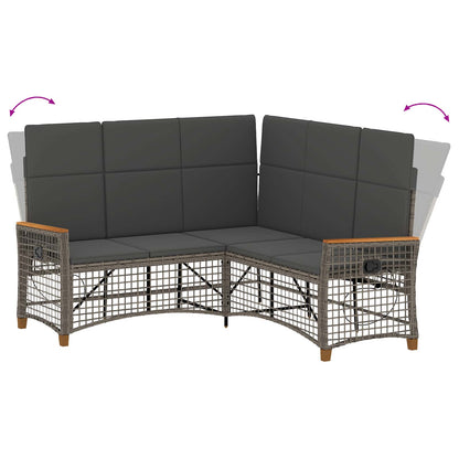 Garten Liegesofa Set Grau und Dunkelgrau 164 x 164 x 112 cm
