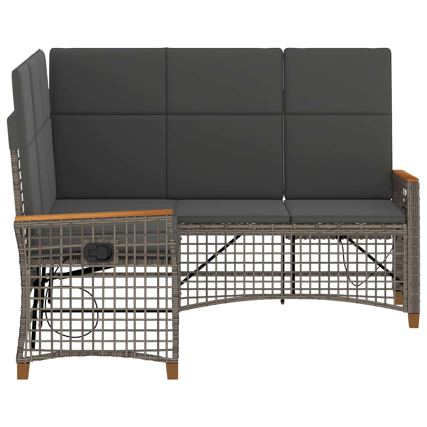 Garten Liegesofa Set Grau und Dunkelgrau 164 x 164 x 112 cm