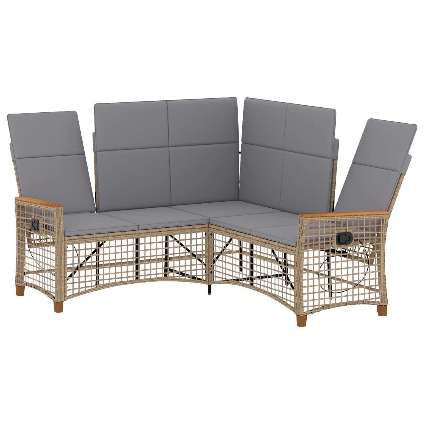 Garten Liegesofa Set Beige und Hellgrau 164 x 164 x 112 cm