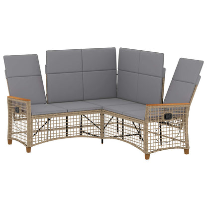 Garten Liegesofa Set Beige und Hellgrau 164 x 164 x 112 cm