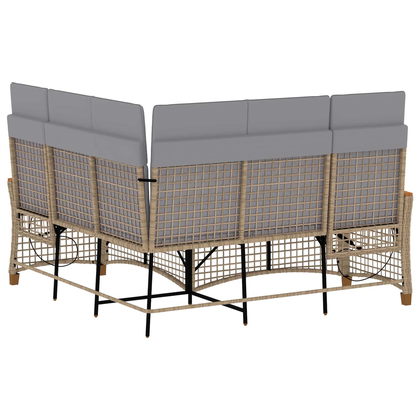 Garten Liegesofa Set Beige und Hellgrau 164 x 164 x 112 cm