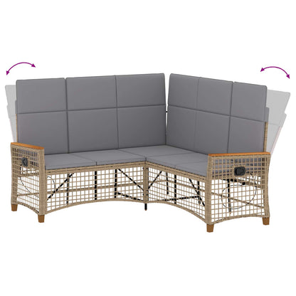 Garten Liegesofa Set Beige und Hellgrau 164 x 164 x 112 cm