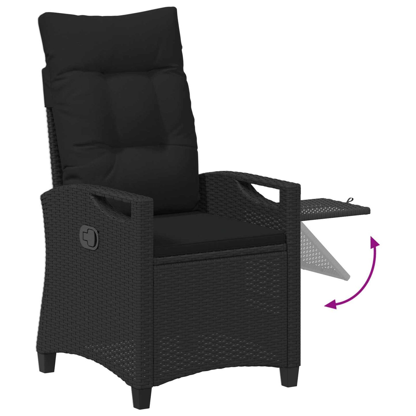 Verstellbarer Gartenstuhl Schwarz 56 x 60 x 112 cm Poly-Rattan