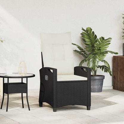 Verstellbarer Gartenstuhl Schwarz und Creme 56 x 60 x 112 cm