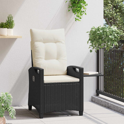 Verstellbarer Gartenstuhl Schwarz und Creme 56 x 60 x 112 cm